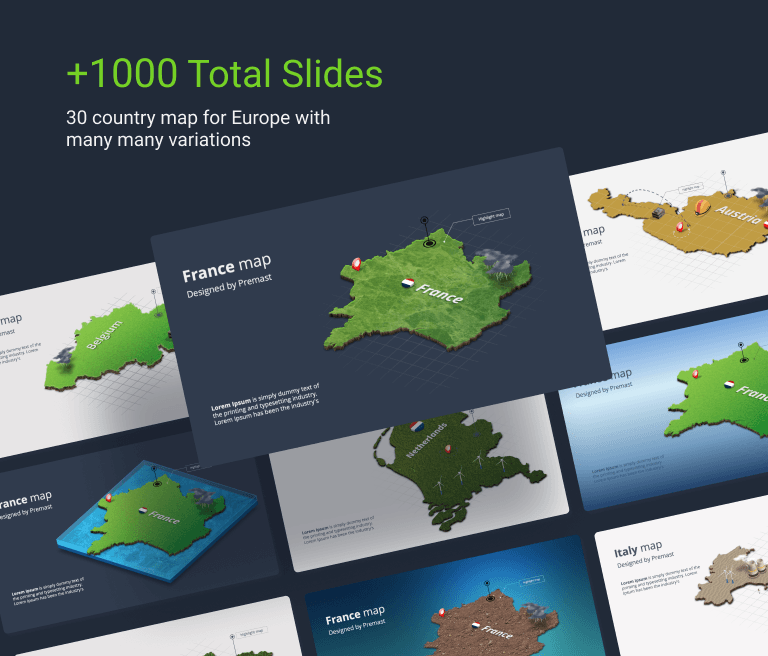 Mapper - 20 European Countries 3D Maps for PowerPoint