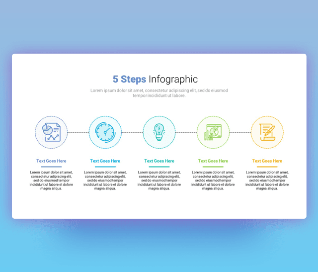 5 Steps Process Infographic Template for Presentation