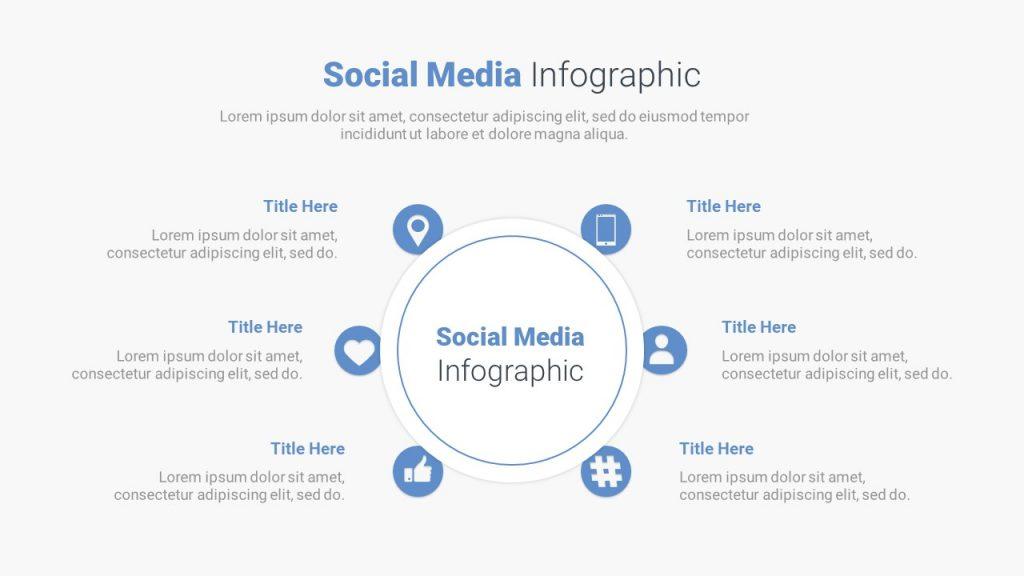 6 Step Social Media Circular Infographic PPT Template