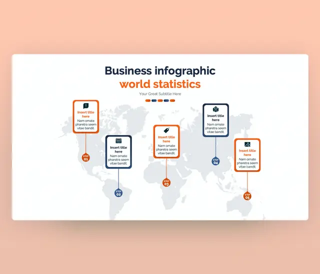 Business Infographic World Statistics Template