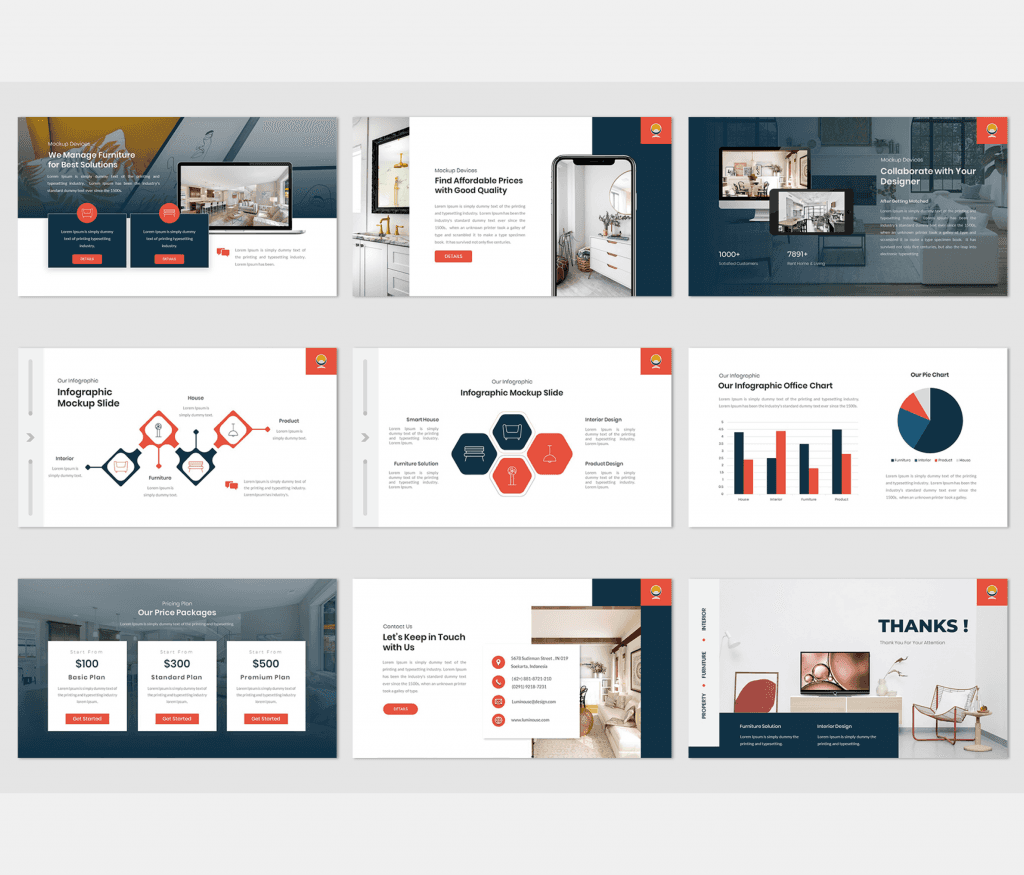 Luminouse – Furniture and Interior Design PowerPoint Template