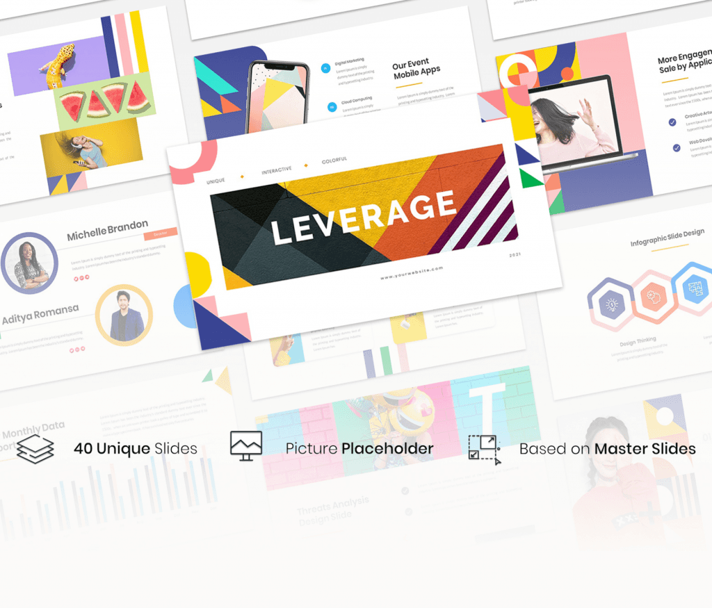 Leverage – Color Geometry PowerPoint Template