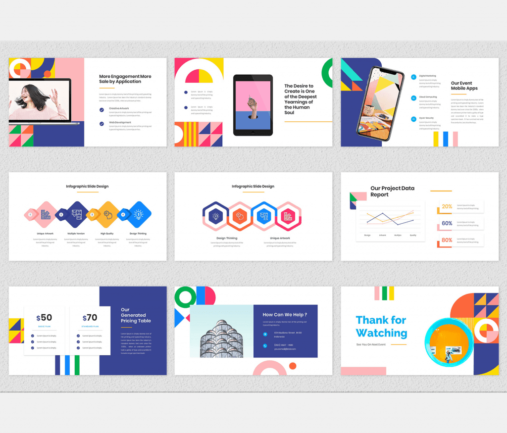 Leverage – Color Geometry PowerPoint Template