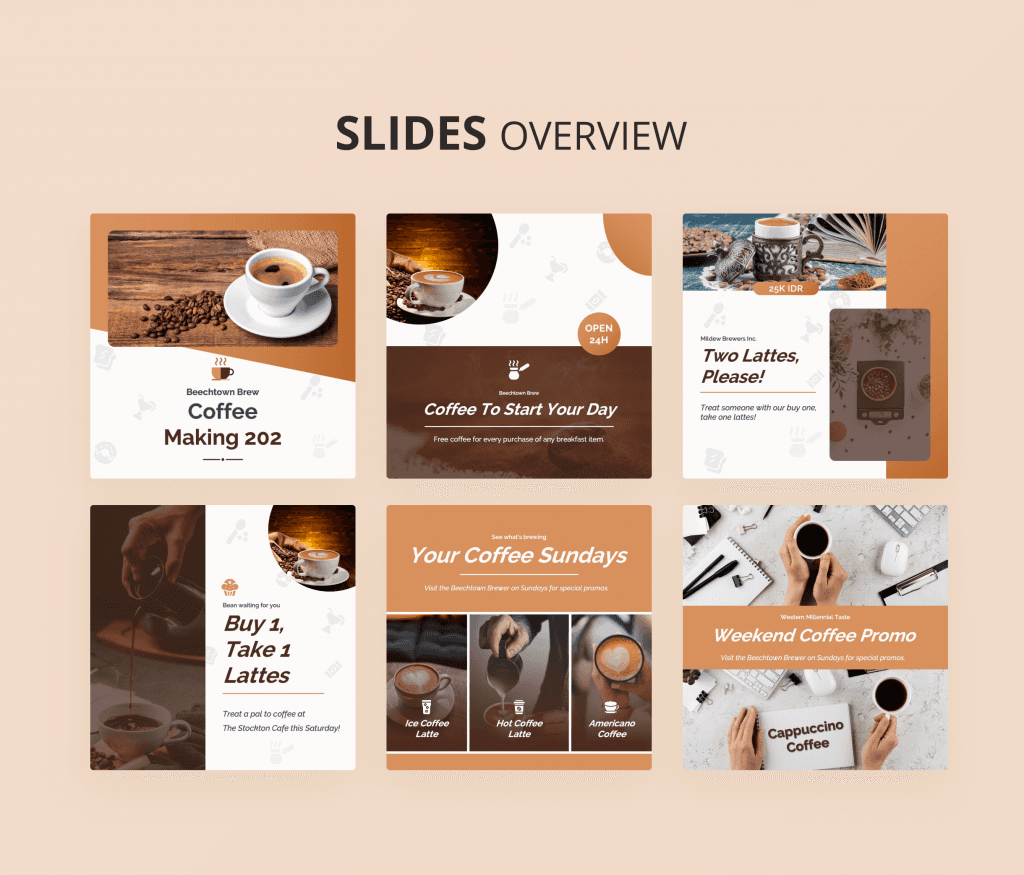 Coffee Making Social Media PowerPoint Template