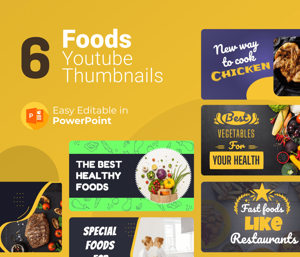 6 YouTube Thumbnails Templates for Food