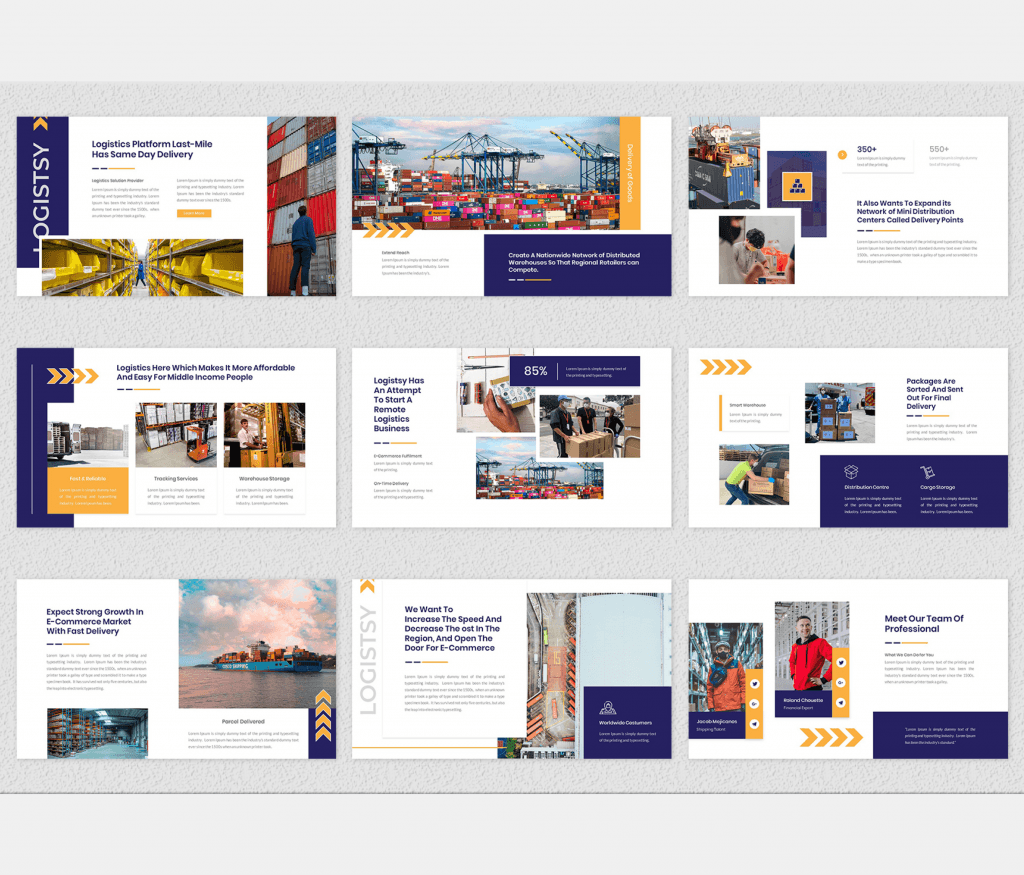 Logistsy – Logistic &amp; Delivery PowerPoint Template