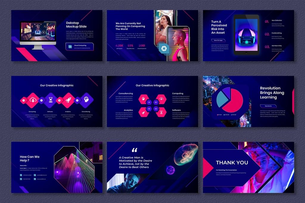 Zealous – Modern Neon PowerPoint Template