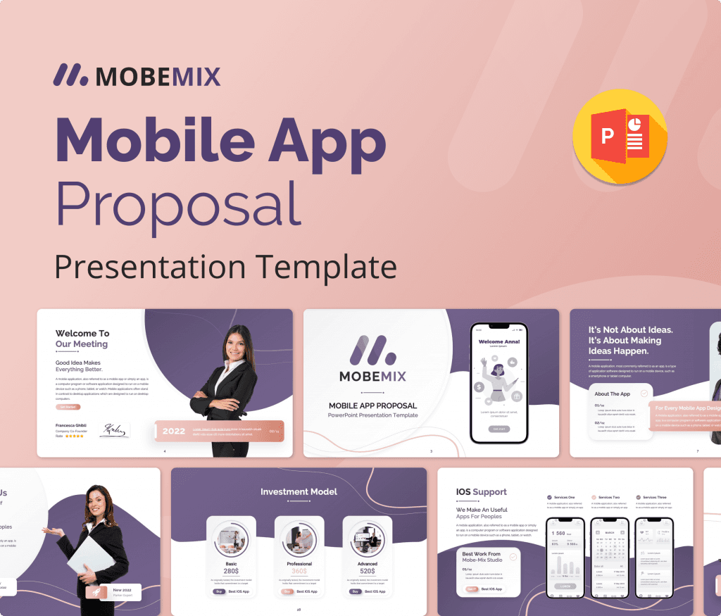 MobeMix - Mobile App proposal PowerPoint Presentation Template