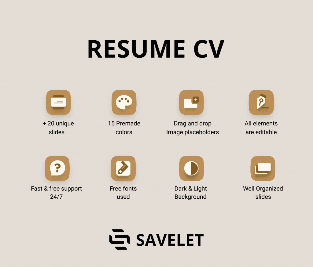 Savelet - CV Resume PowerPoint Presentation Template