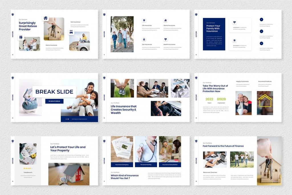 Venture – Insurance Presentation Google Slides Template