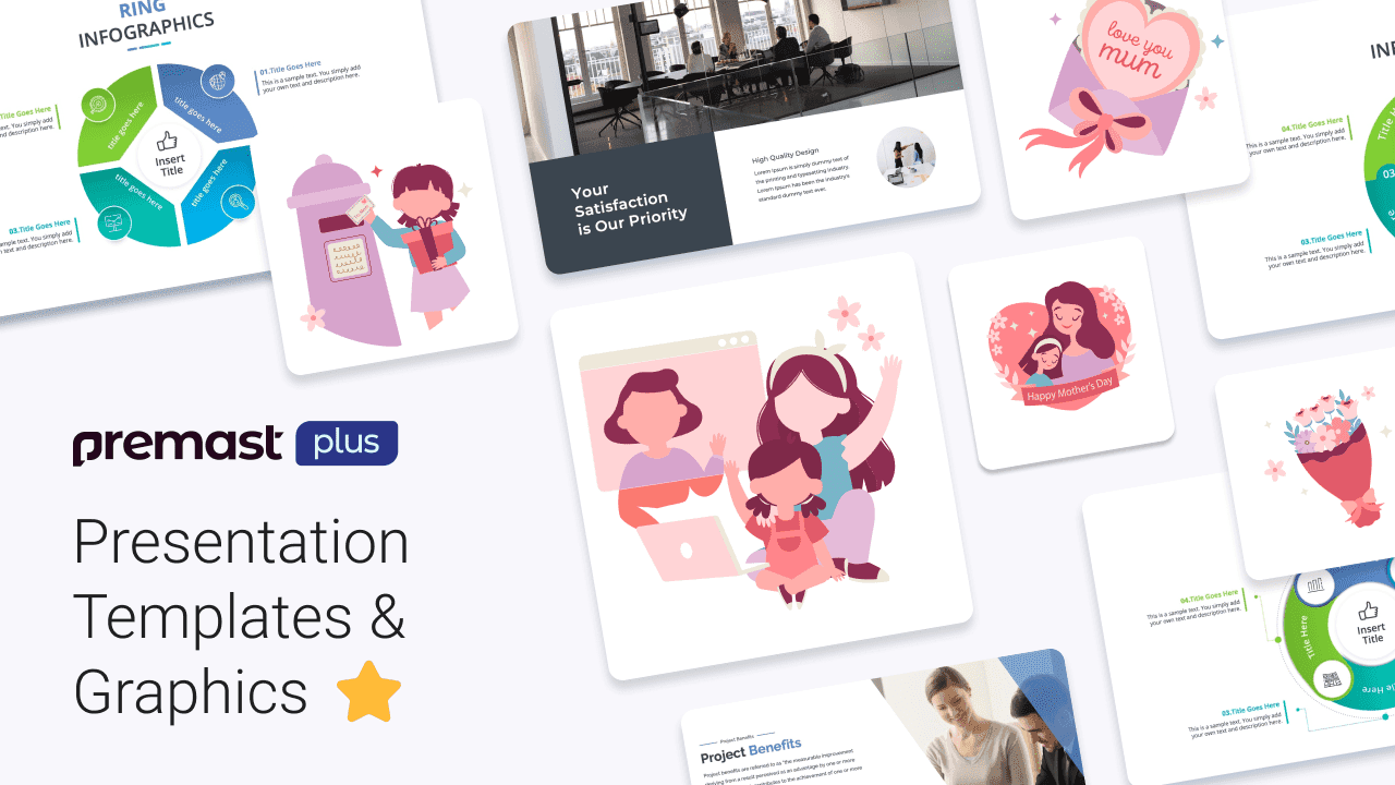 Premast Plus Recently Added Items – Presentations Templates and Mother Day’s Illustrations