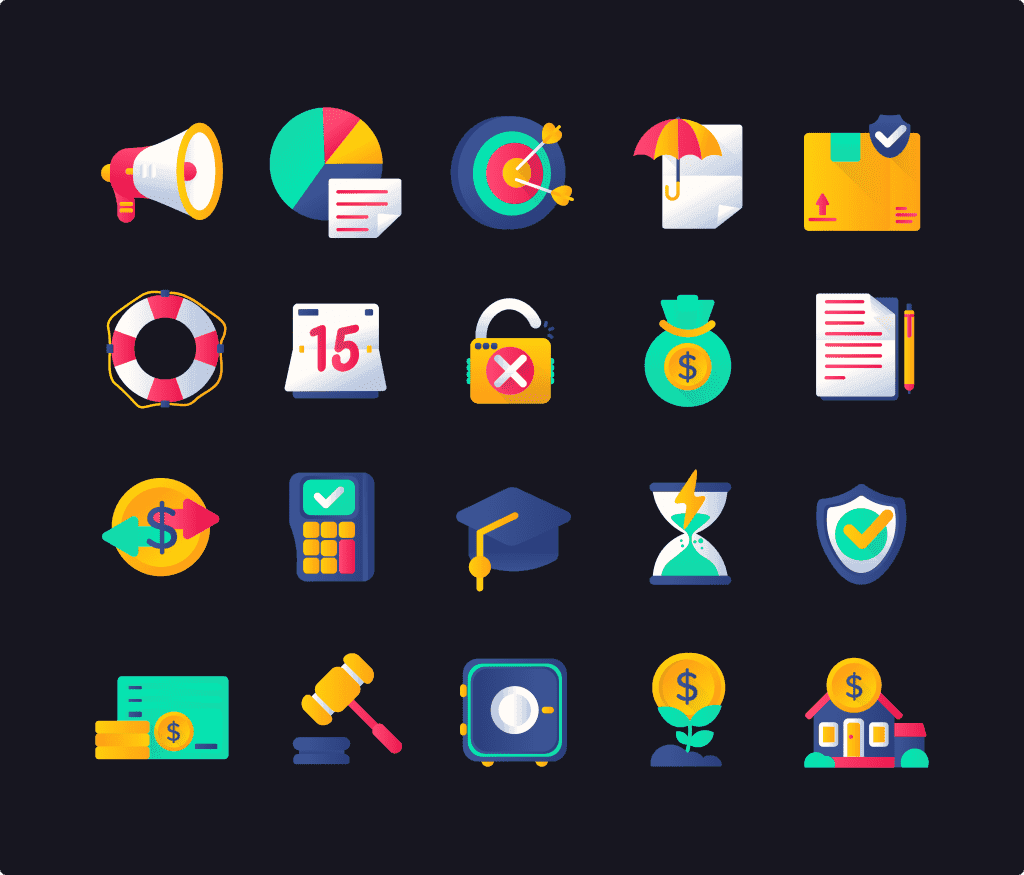 3D Insurance Vector Icons