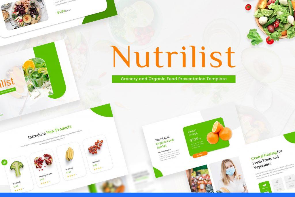 Nutrilist – Grocery &amp; Organic Food Google Slides Template