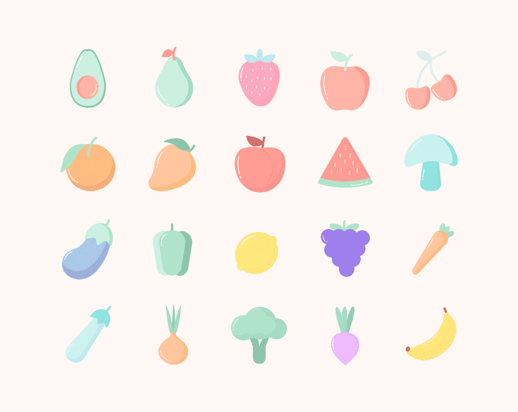 Fruits and Vegetables Icon Pack