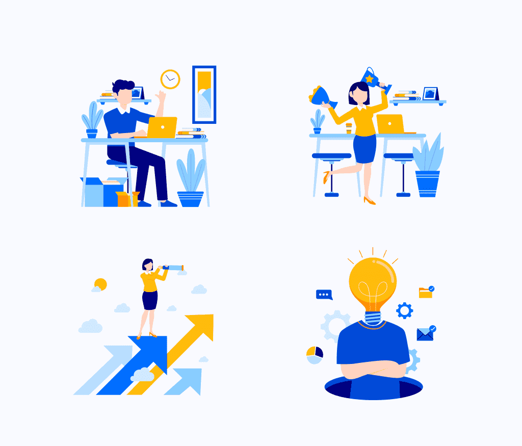 Business & Teamwork Illustration Set