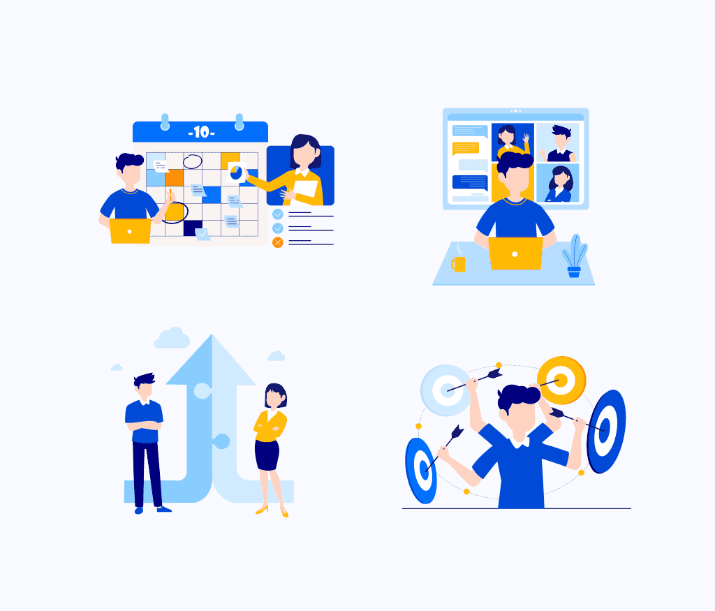 Business & Teamwork Illustration Set