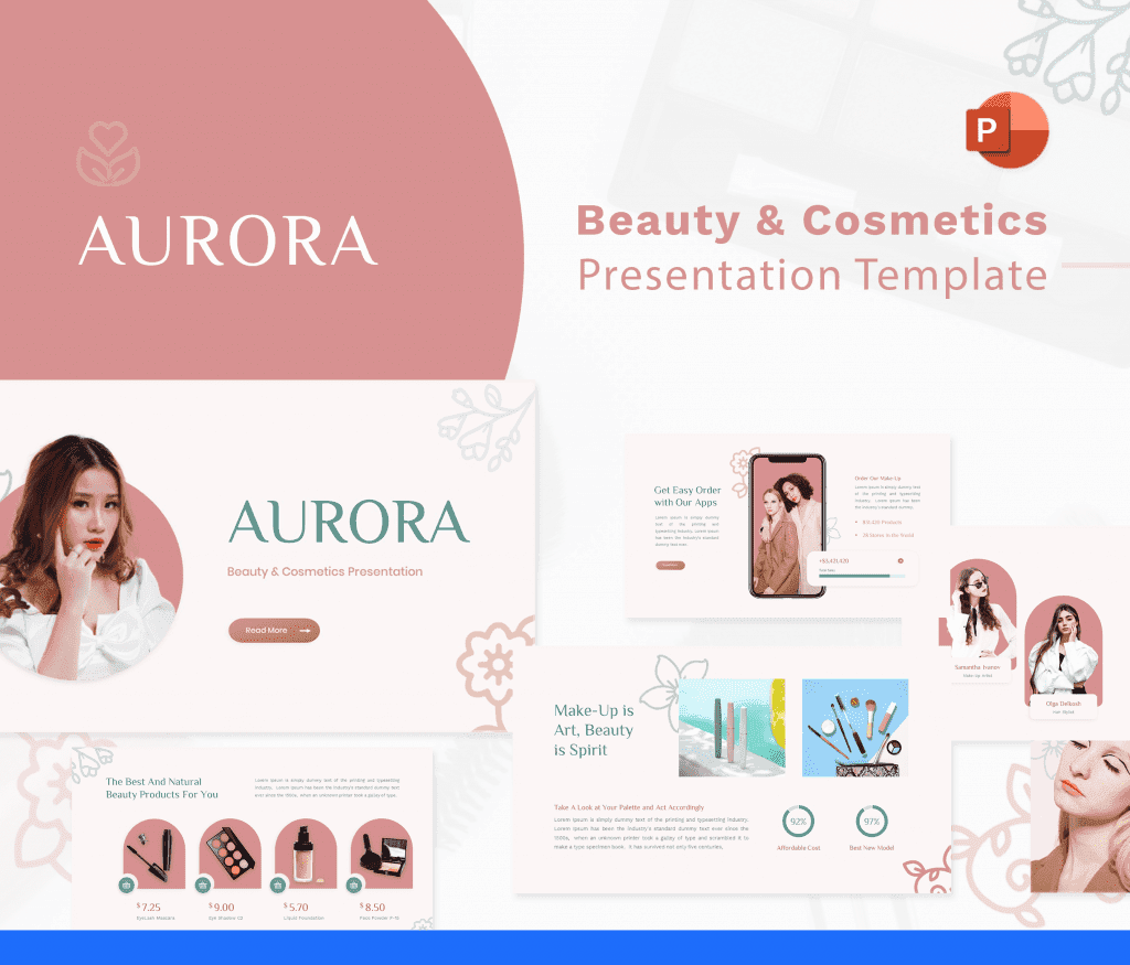 Aurora - Beauty &amp; Cosmetics PowerPoint Template