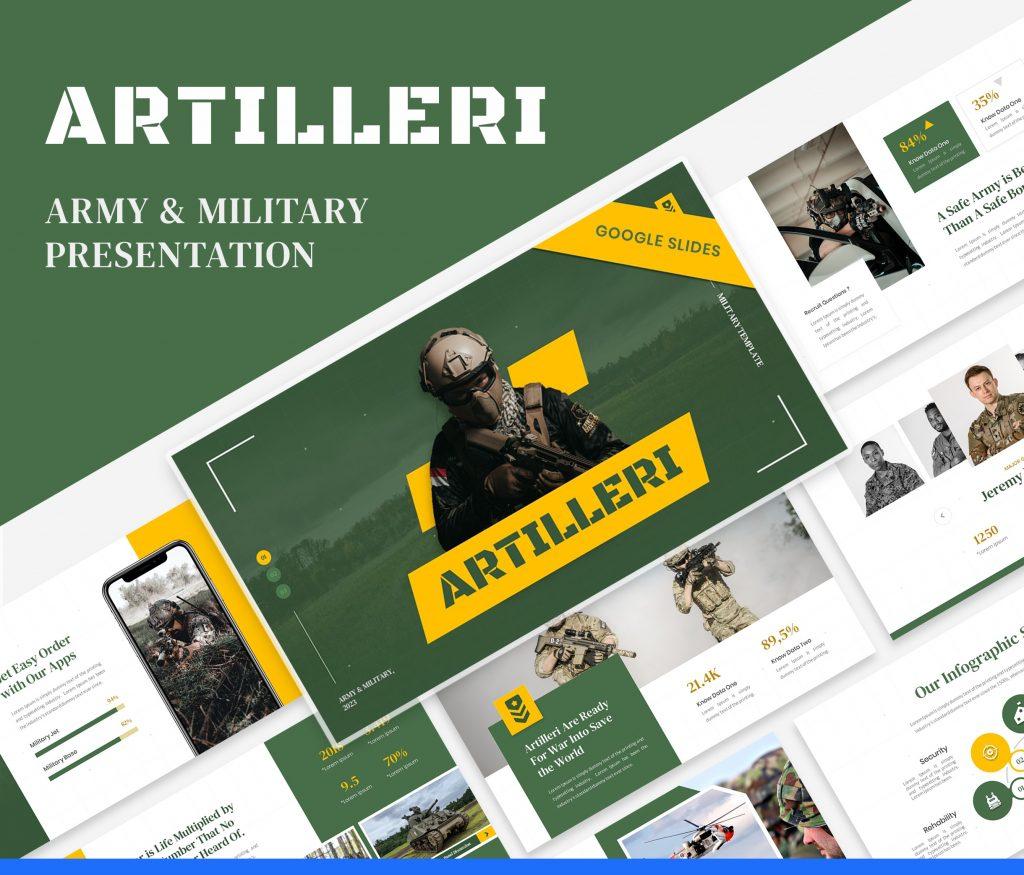 Artilleri – Military &amp; Army Google Slides Template