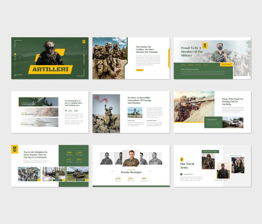 Artilleri – Military &amp; Army Google Slides Template
