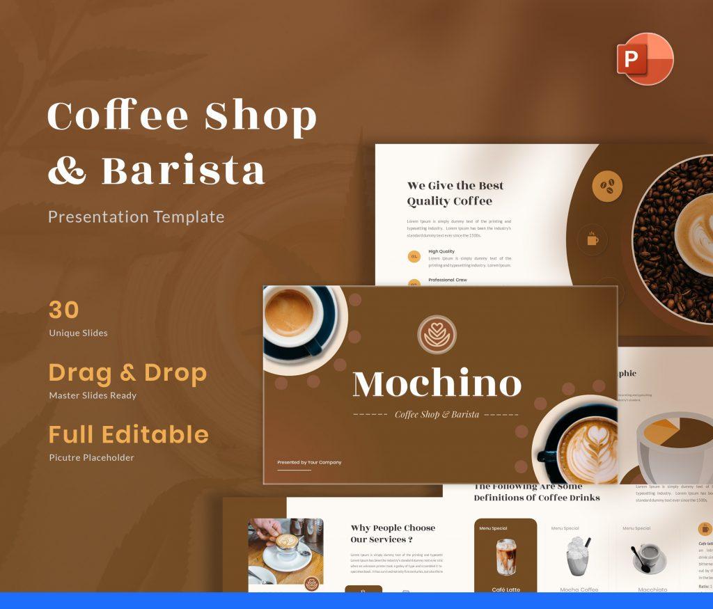 Mochino - Coffee Shop &amp; Barista PowerPoint Template