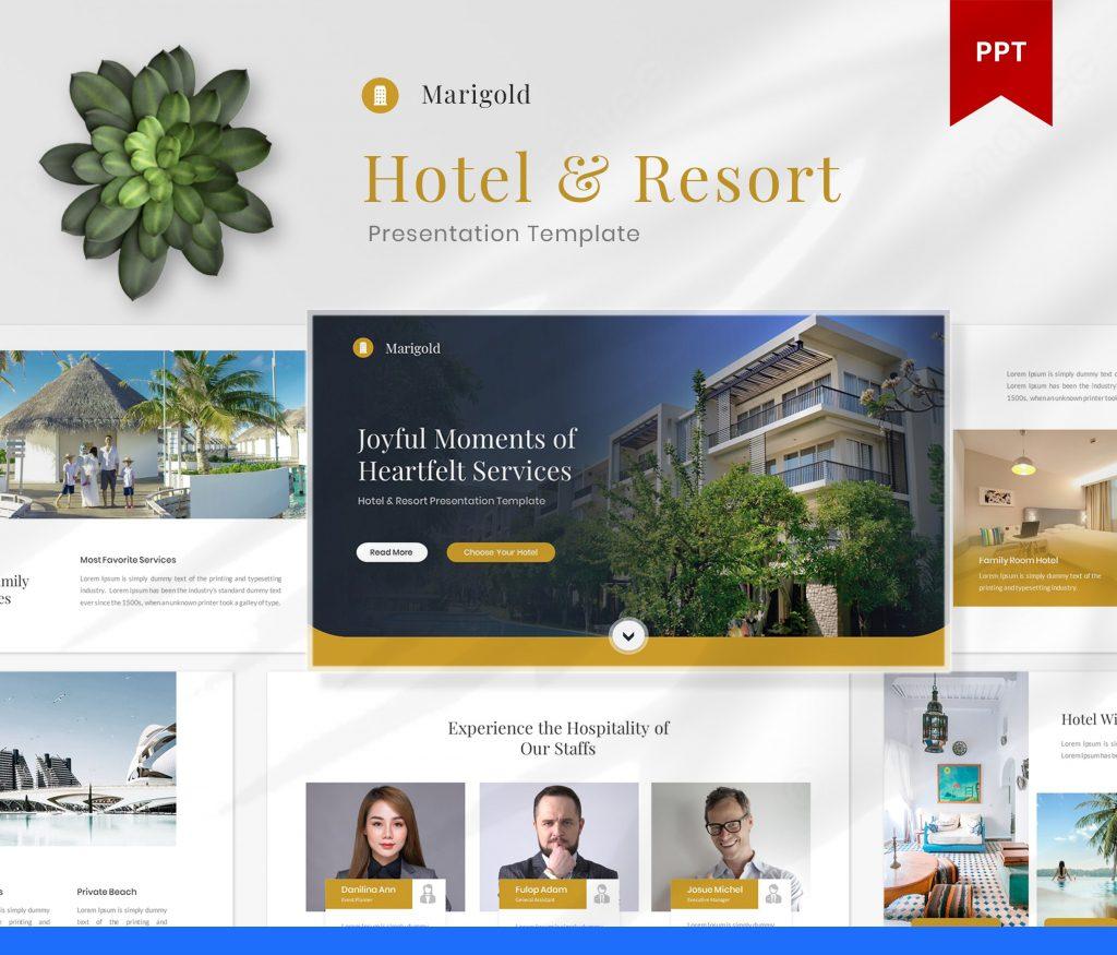 Marigold - Hotel &amp; Resort PowerPoint Template