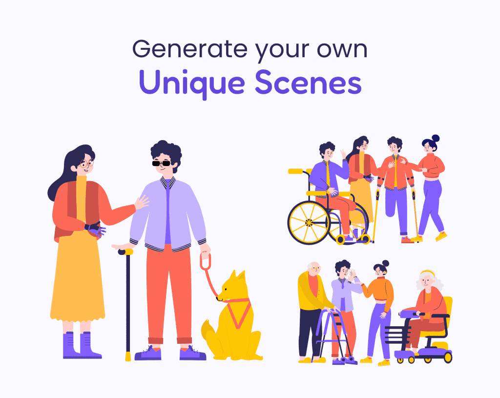 Disability Characters Illustration Pack