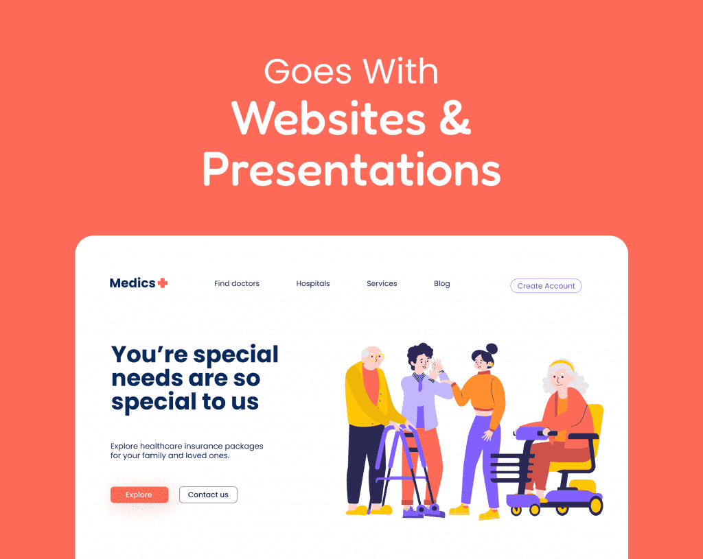 Disability Characters Illustration Pack
