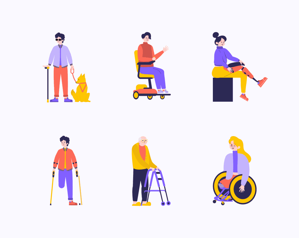 Disability Characters Illustration Pack