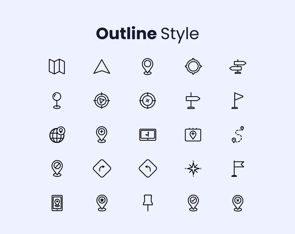 Location & Map Icon Set