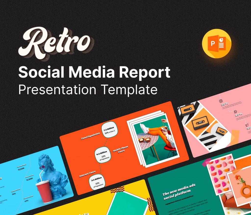 Retro - Social Media Report PowerPoint Template