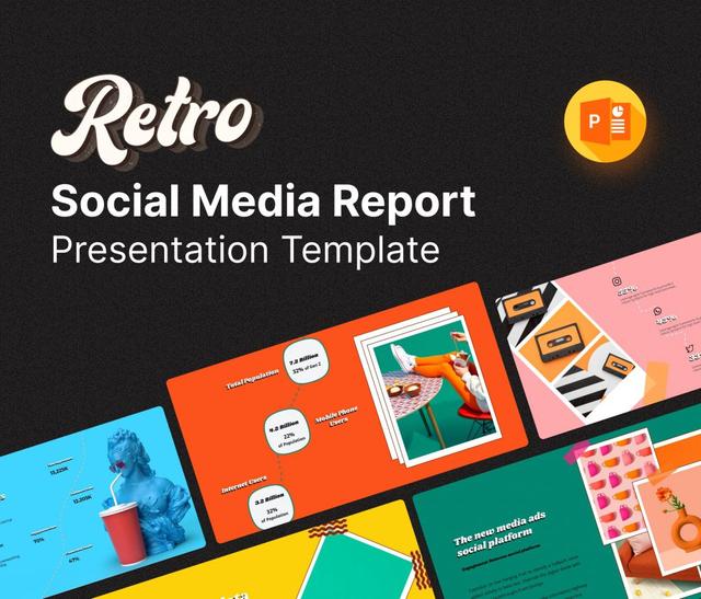 Retro – Social Media Report PowerPoint Template