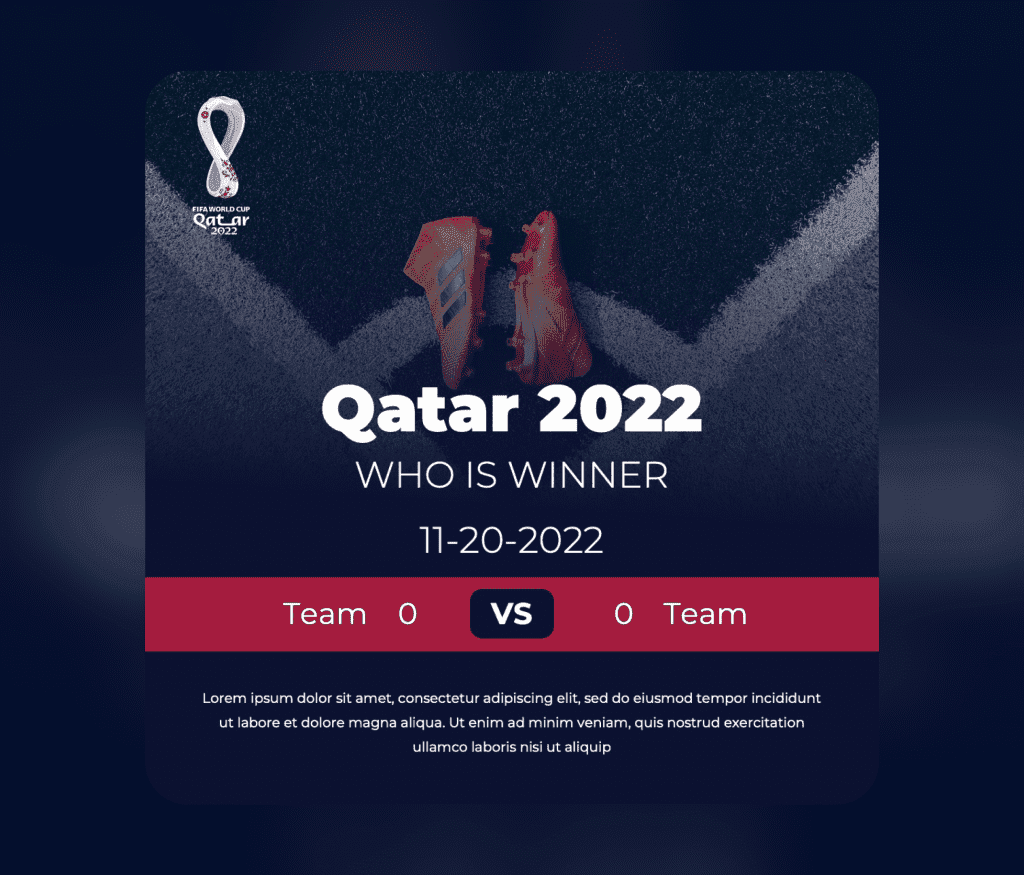 Qatar 2022 World Cup Social Media Posts Design
