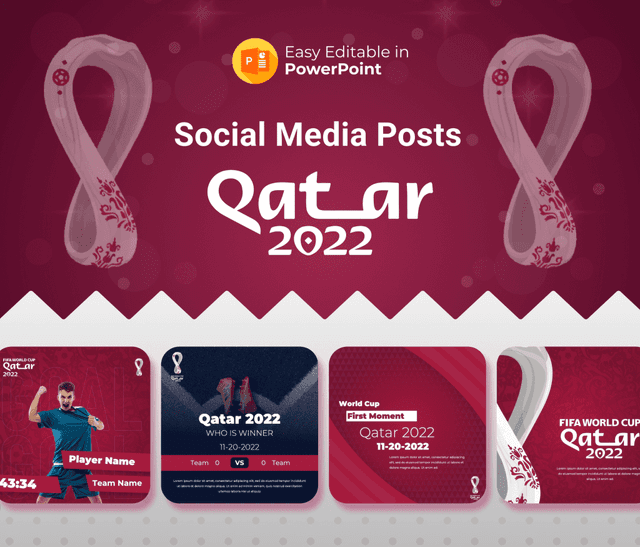 Qatar 2022 World Cup Social Media Posts Design