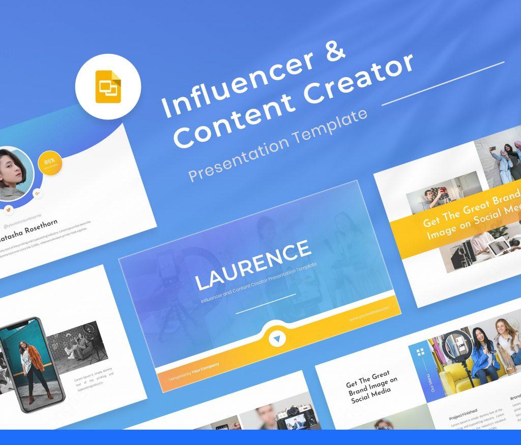 Laurence – Influencer &amp; Content Creator Google Slides Template