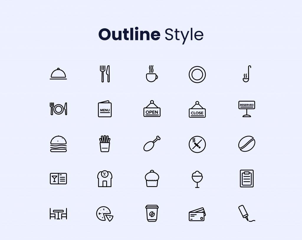 Restaurant and Cutlery Icon Set