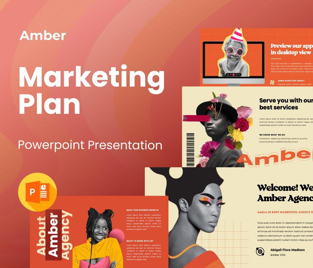 Amber – Marketing Plan PowerPoint Presentation Template