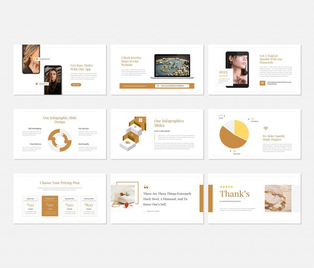 Evelyn - Jewelry Manufacturer &amp; Shop  powerpoint Presentation Template