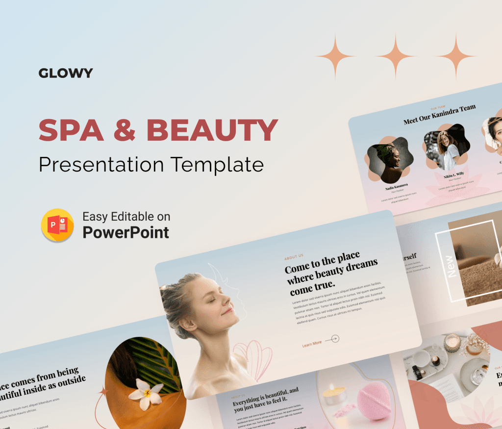 GLOWY - SPA & beauty PowerPoint presentation Template