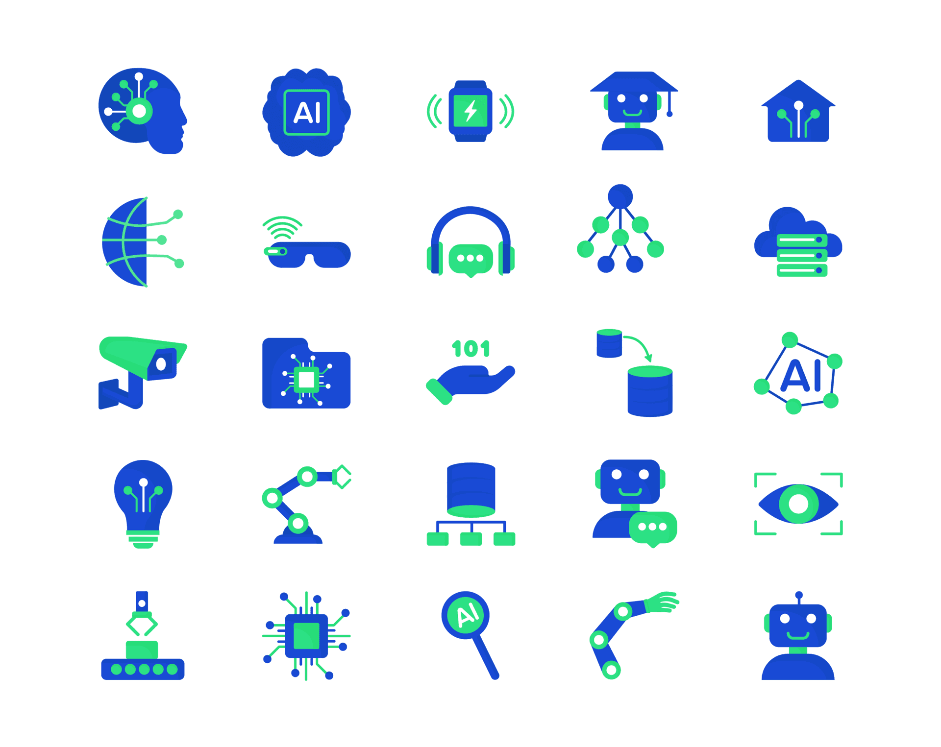 Artificial Intelligence Icon Set