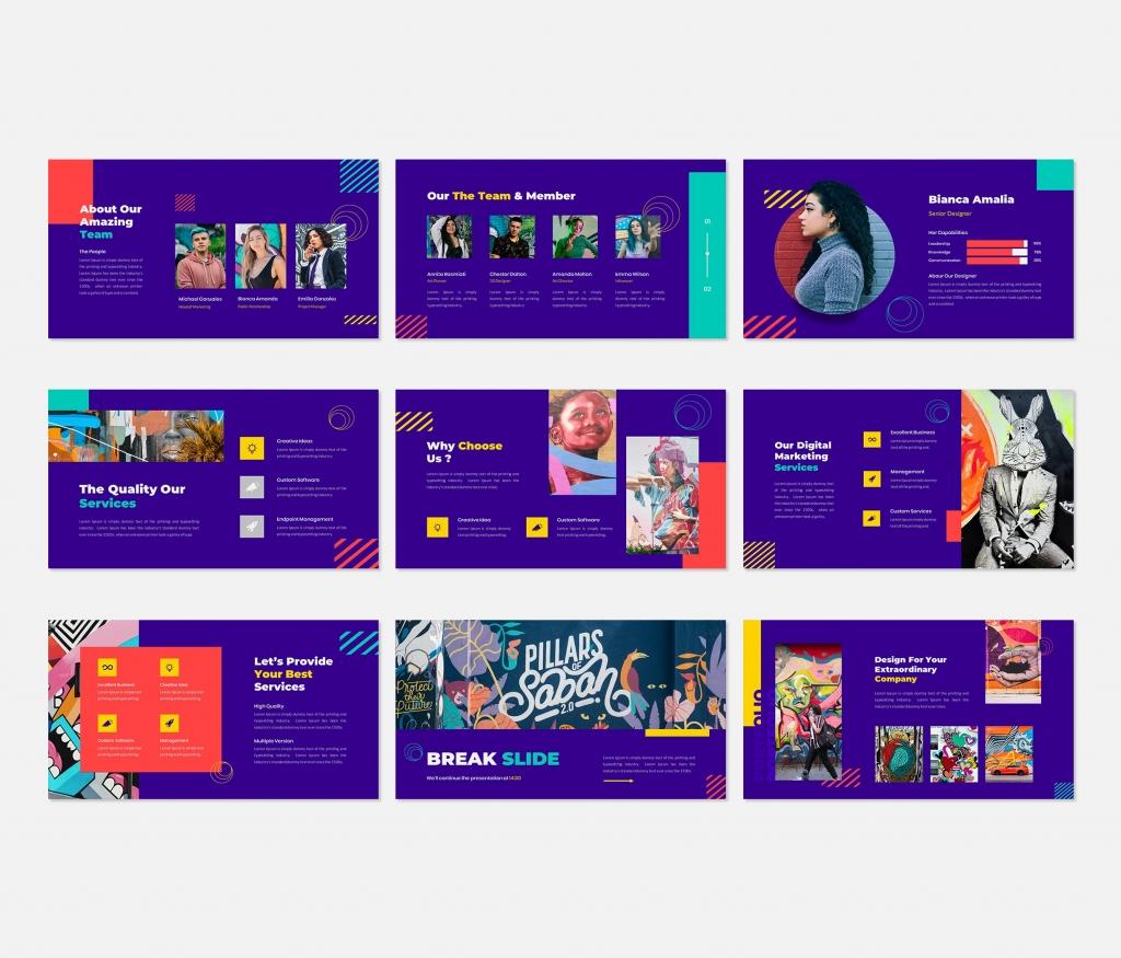 Bright Modern Color PowerPoint Presentation Template
