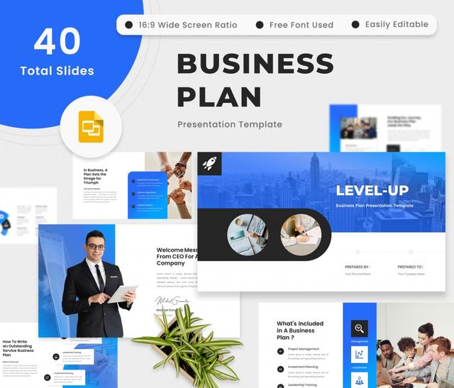 Level-Up-Business Plan Template-Google Slides