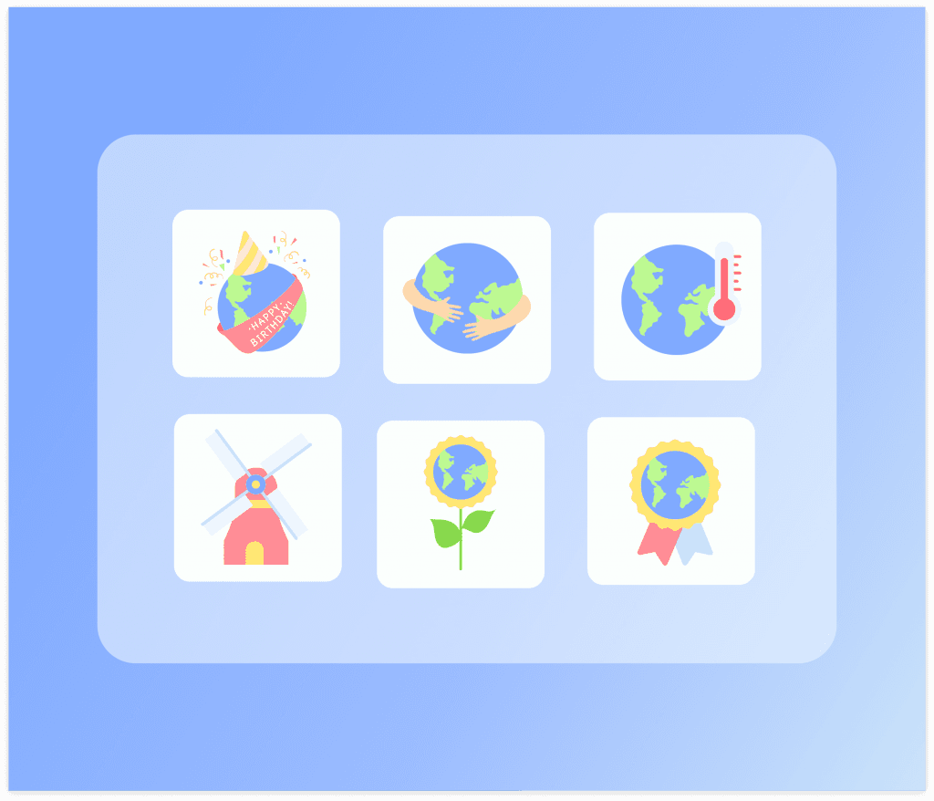 Mother Earth Day Icons Set