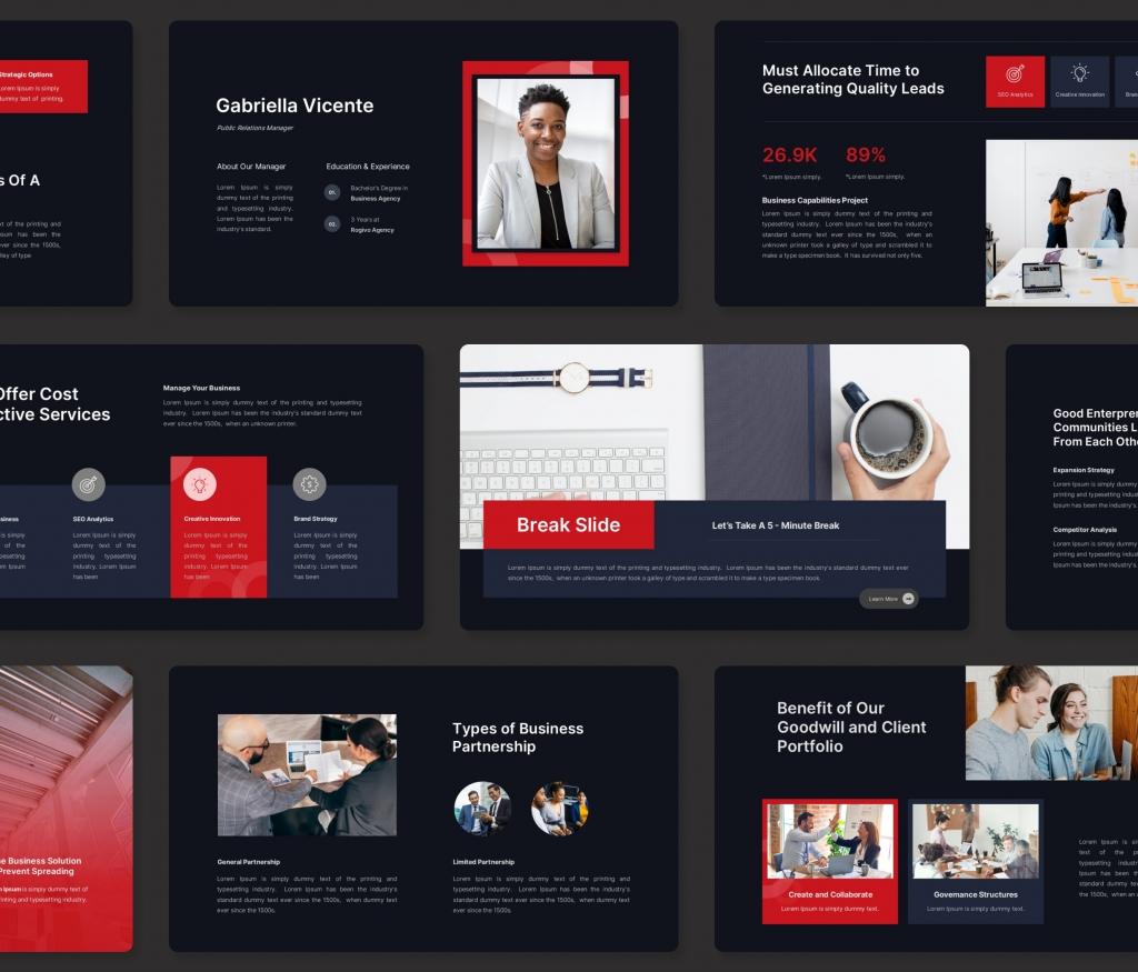Rogive - Red Business PowerPoint Presentation Template