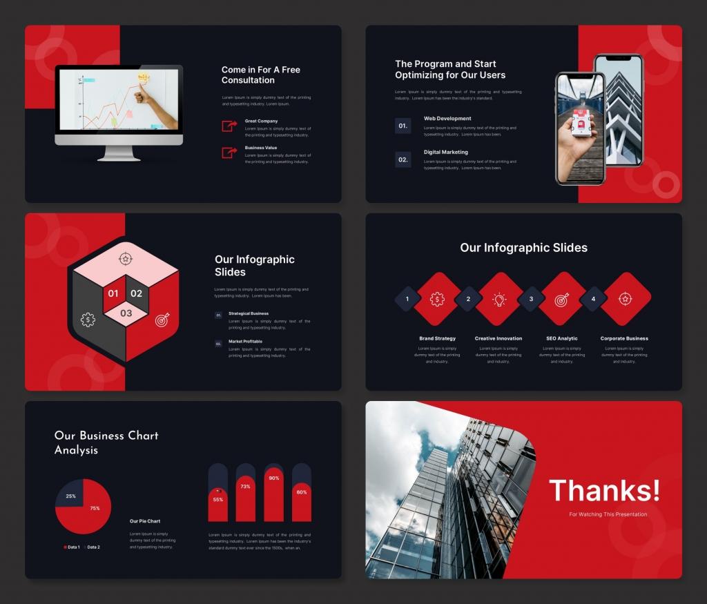 Rogive - Red Business PowerPoint Presentation Template