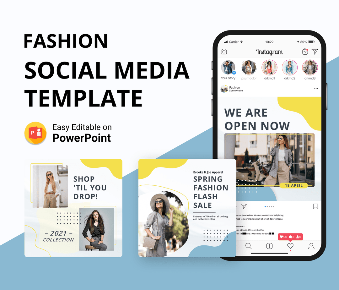 Fashion social media designs