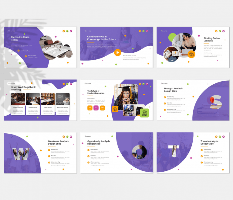 Teacher’s PowerPoint Templates for different subjects and classes